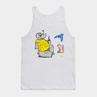 Rebellious Rhino, cartoon rhino with a rebel spirit, and friends Tank Top